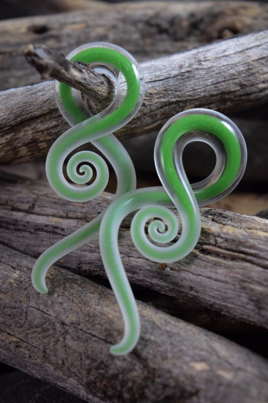 Captured Green Seaglass | Mini Squids | 14G - 00G