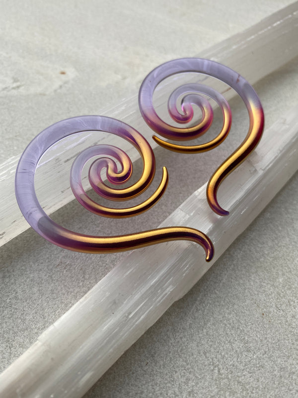 24K Gold Tipped Purple Rain | Borneos | 10G - 1/2”